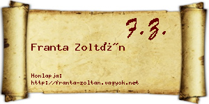 Franta Zoltán névjegykártya