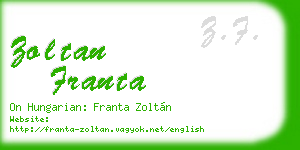 zoltan franta business card
